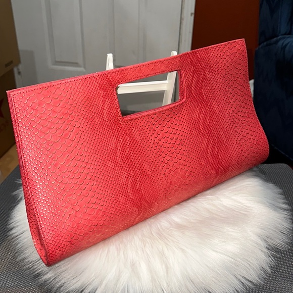 Charming Charlie Handbags - (NWOT) Charming Charlie Pink Salmon and Gold Embellished Satchel/Handbag